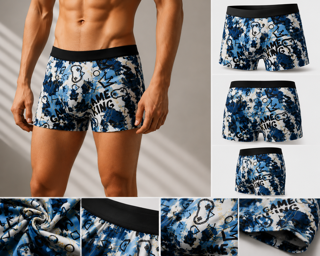 3 Pack Trunks – Comfortable Everyday Innerwear (White Graffiti, Blue Gaming, Black Doodle)