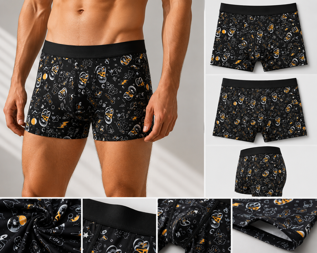 3 Pack Trunks – Comfortable Everyday Innerwear (White Graffiti, Blue Gaming, Black Doodle)
